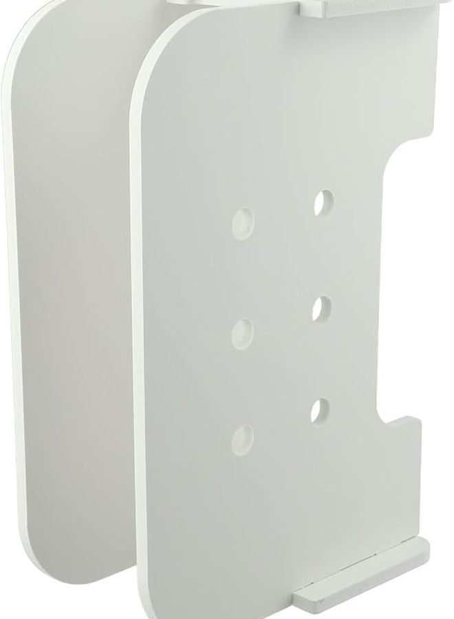 White Wall Mount TV Shelf with Cable Management for Set Top Box Router Media Console - Image 5